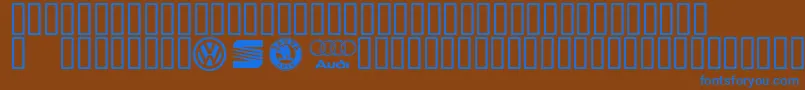 Konzernlogos Font – Blue Fonts on Brown Background