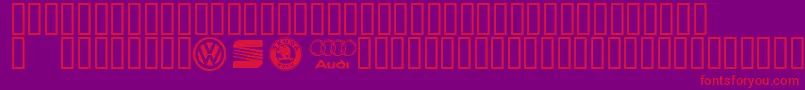 Konzernlogos-fontti – punaiset fontit violetilla taustalla