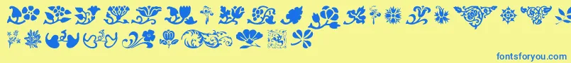 Fonte Printorn – fontes azuis em um fundo amarelo