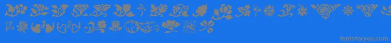 Printorn-Schriftart – Graue Schriften auf blauem Hintergrund