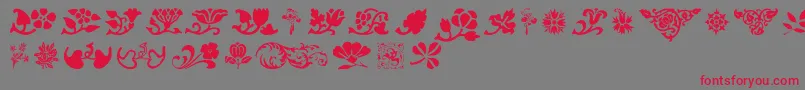 Printorn-fontti – punaiset fontit harmaalla taustalla