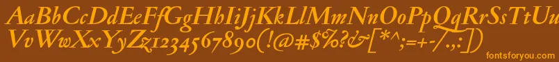 JannonantosfBolditalic Font – Orange Fonts on Brown Background