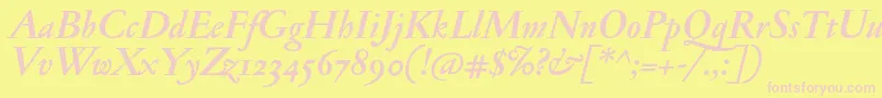 JannonantosfBolditalic Font – Pink Fonts on Yellow Background