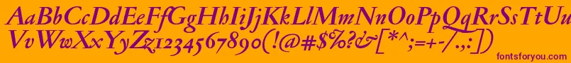 Шрифт JannonantosfBolditalic – фиолетовые шрифты на оранжевом фоне