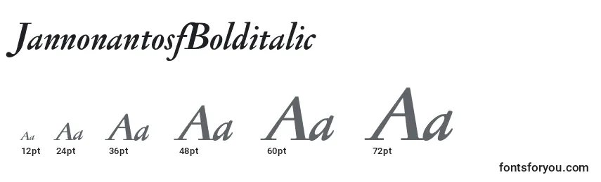JannonantosfBolditalic Font Sizes