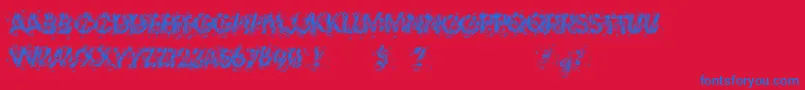 TheThrillOfTheKill Font – Blue Fonts on Red Background