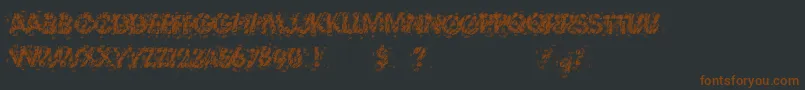TheThrillOfTheKill-Schriftart – Braune Schriften auf schwarzem Hintergrund