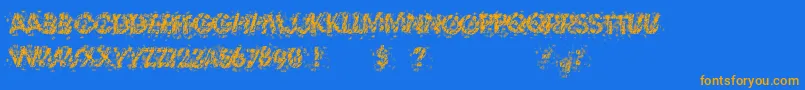 Weitere Informationen zur TheThrillOfTheKill-Schriftart TheThrillOfTheKill-Schriftart – Orangefarbene Schriften auf blauem Hintergrund