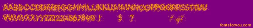 Fonte TheThrillOfTheKill – fontes laranjas em um fundo violeta