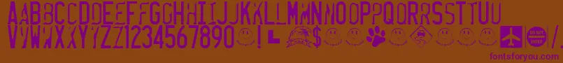 LicensePlateUsa Font – Purple Fonts on Brown Background