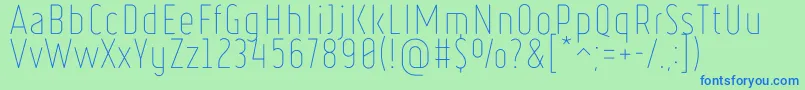 RulerThin Font – Blue Fonts on Green Background
