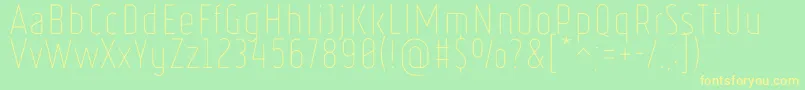 RulerThin-Schriftart – Gelbe Schriften auf grünem Hintergrund
