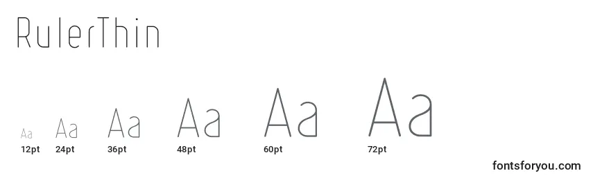 RulerThin Font Sizes