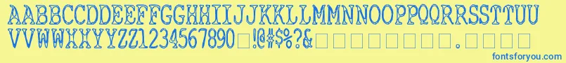CyanideBreathmint Font – Blue Fonts on Yellow Background