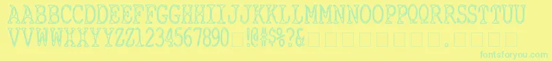 CyanideBreathmint Font – Green Fonts on Yellow Background