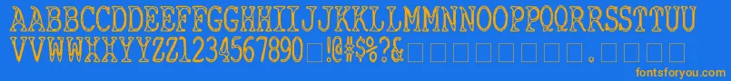 CyanideBreathmint Font – Orange Fonts on Blue Background