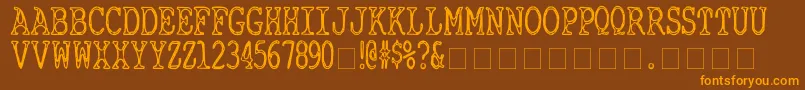 CyanideBreathmint Font – Orange Fonts on Brown Background