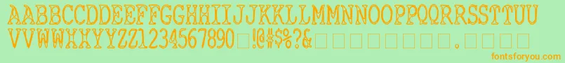 CyanideBreathmint Font – Orange Fonts on Green Background