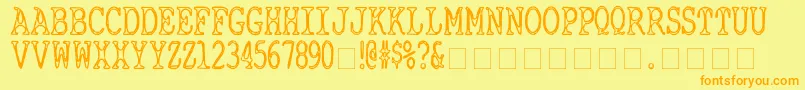 CyanideBreathmint Font – Orange Fonts on Yellow Background