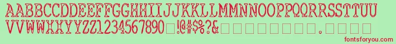 CyanideBreathmint Font – Red Fonts on Green Background