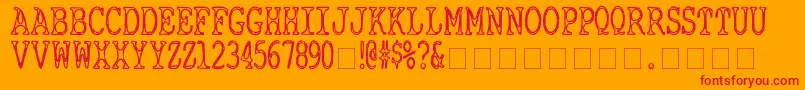CyanideBreathmint Font – Red Fonts on Orange Background