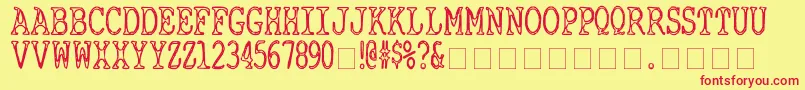 CyanideBreathmint Font – Red Fonts on Yellow Background