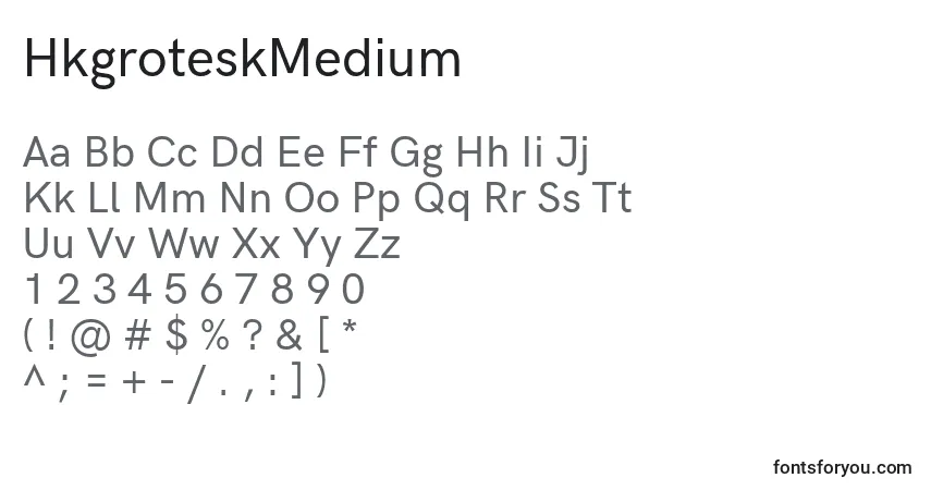 Шрифт HkgroteskMedium (44396) – алфавит, цифры, специальные символы