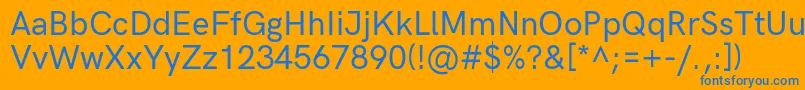 HkgroteskMedium Font – Blue Fonts on Orange Background