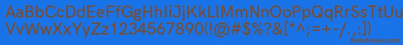 HkgroteskMedium Font – Brown Fonts on Blue Background