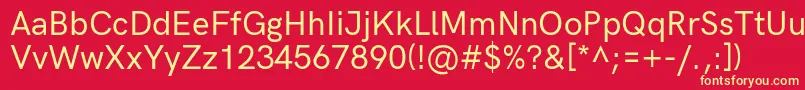 Fonte HkgroteskMedium – fontes amarelas em um fundo vermelho