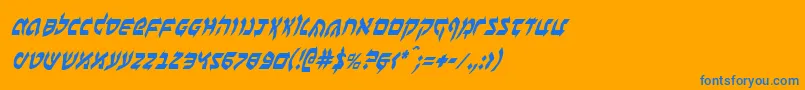 フォントBenzionci – オレンジの背景に青い文字