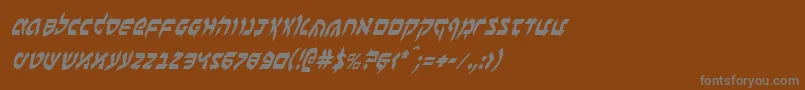 フォントBenzionci – 茶色の背景に灰色の文字