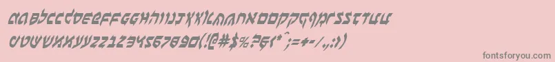 フォントBenzionci – ピンクの背景に灰色の文字