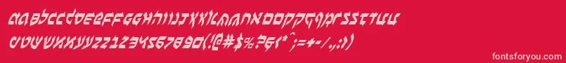 フォントBenzionci – 赤い背景にピンクのフォント