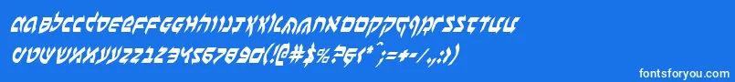 フォントBenzionci – 青い背景に白い文字