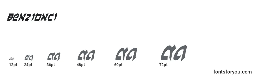 Размеры шрифта Benzionci