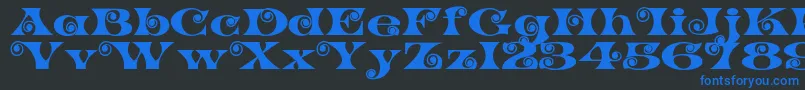 K22SpiralSwash Font – Blue Fonts on Black Background