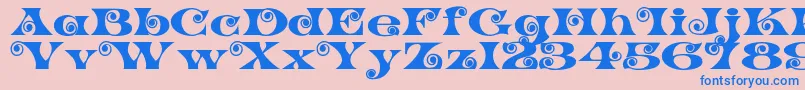 K22SpiralSwash Font – Blue Fonts on Pink Background