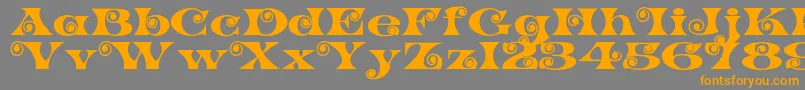 Weitere Informationen zur K22SpiralSwash-Schriftart K22SpiralSwash-Schriftart – Orangefarbene Schriften auf grauem Hintergrund