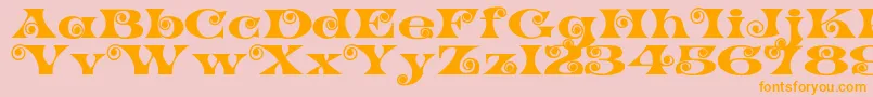 K22SpiralSwash Font – Orange Fonts on Pink Background