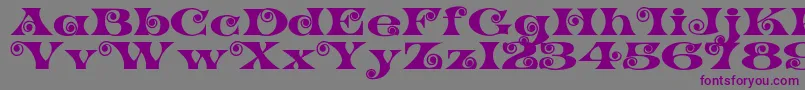 K22SpiralSwash Font – Purple Fonts on Gray Background