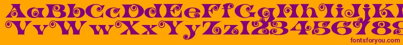 K22SpiralSwash Font – Purple Fonts on Orange Background