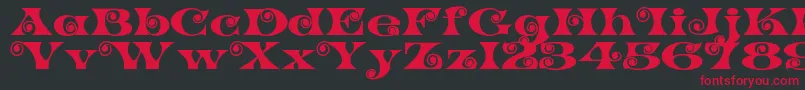 K22SpiralSwash Font – Red Fonts on Black Background