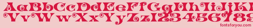 K22SpiralSwash Font – Red Fonts on Pink Background