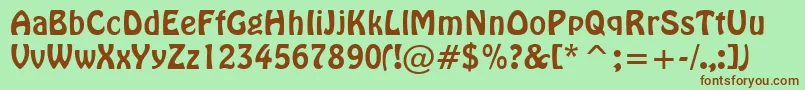 HoboBt Font – Brown Fonts on Green Background