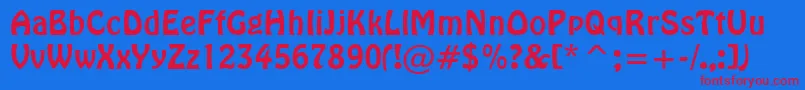 HoboBt Font – Red Fonts on Blue Background