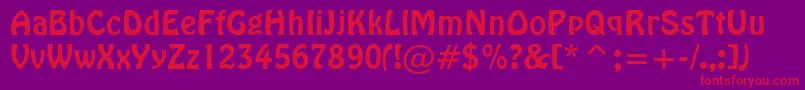 HoboBt Font – Red Fonts on Purple Background