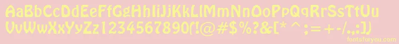 HoboBt Font – Yellow Fonts on Pink Background