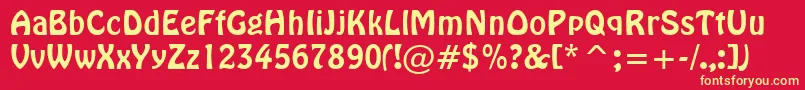 HoboBt Font – Yellow Fonts on Red Background