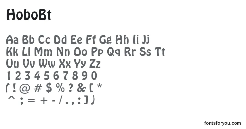 characters of hobobt font, letter of hobobt font, alphabet of  hobobt font